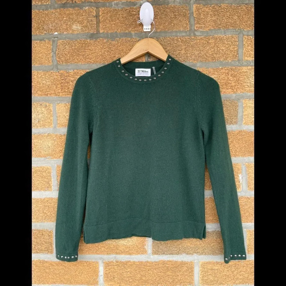 27 miles dark green cashmere sweater size xtra small - Picture 3 of 11